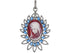 Pave Diamond and Agate Virgin Mary Pendant with Blue Sapphire, (DMP-6028)